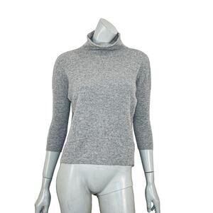 James Perse Los Angeles 100% Cashmere Mock Neck sweater 3/4 sleeve sz 0
